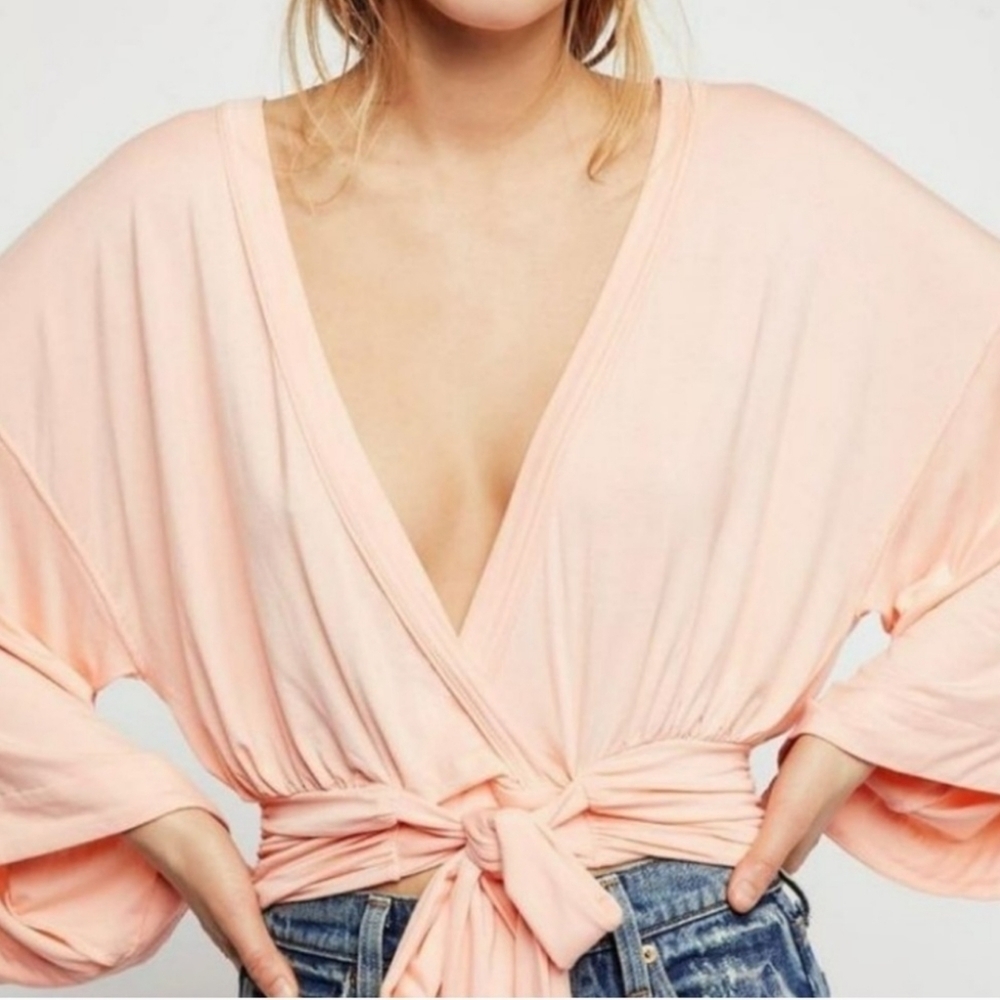 Free People That's A Wrap Top size XS Coral Pink